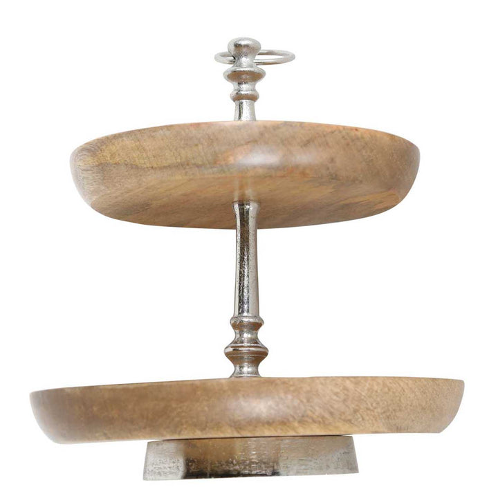 Wooden cake stand with 2 shelves