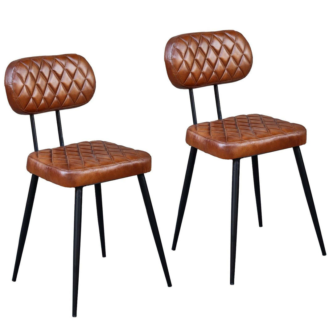 Leather Chair Sofia Brown Set of 2