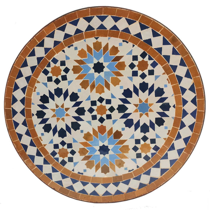 Mosaic side table Ø45 cm Ankabut brown
