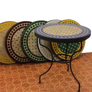 Mosaic side table Ø45cm Ankabut turquoise