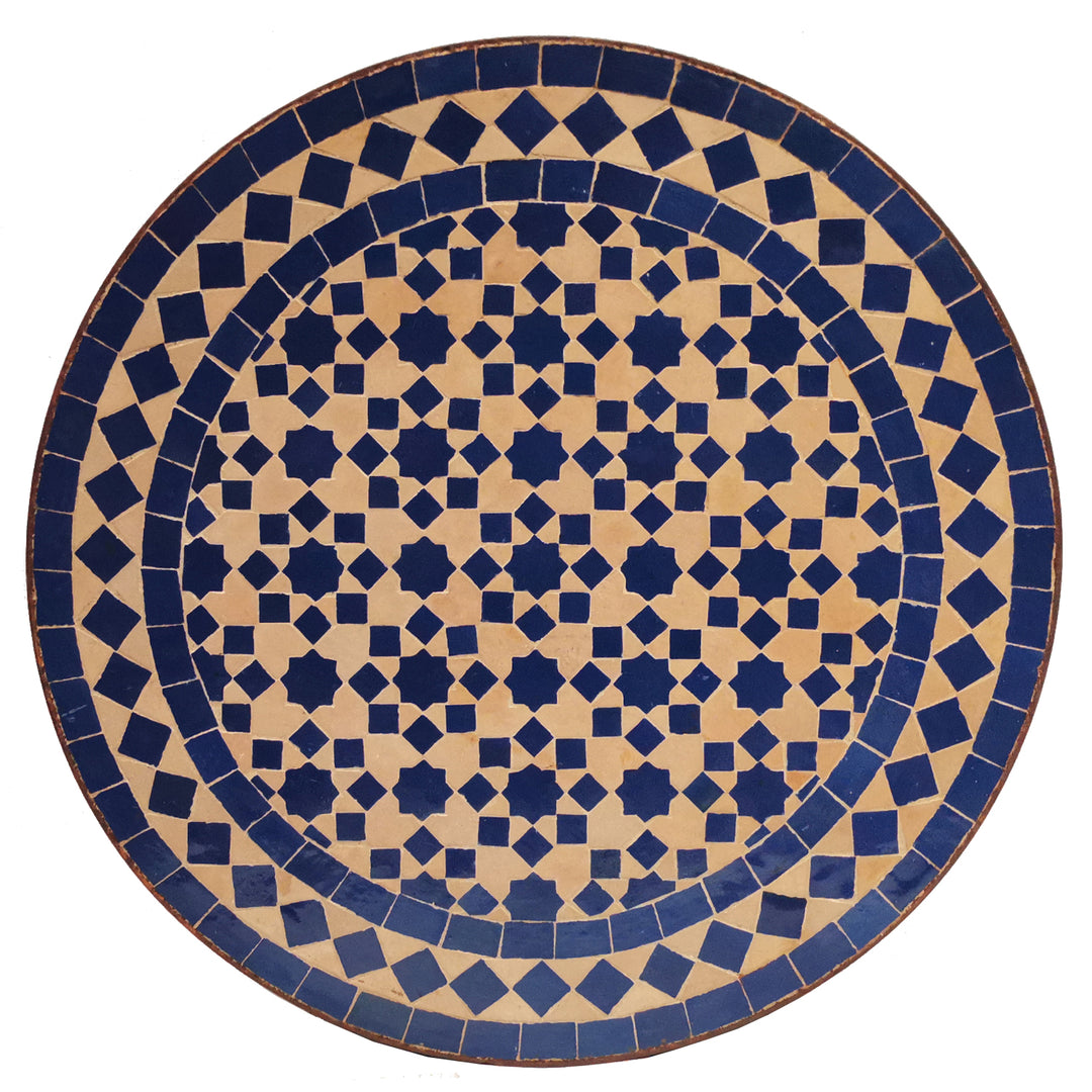 Mosaic side table Ø45cm blue star