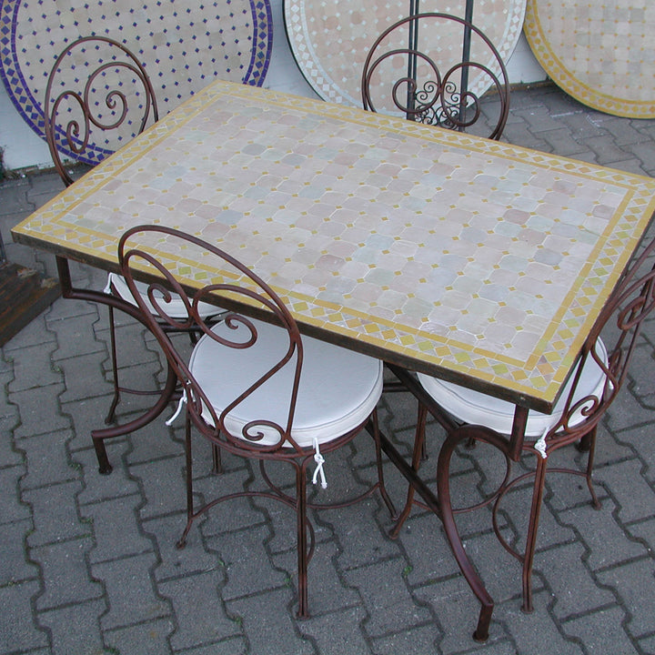 Mosaic dining table 120x80 yellow/diamond 