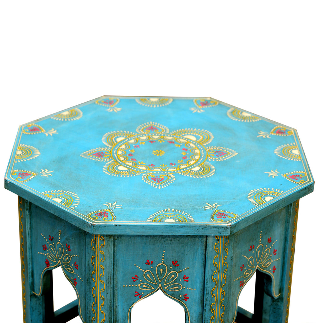 Oriental side table Saada Blue L