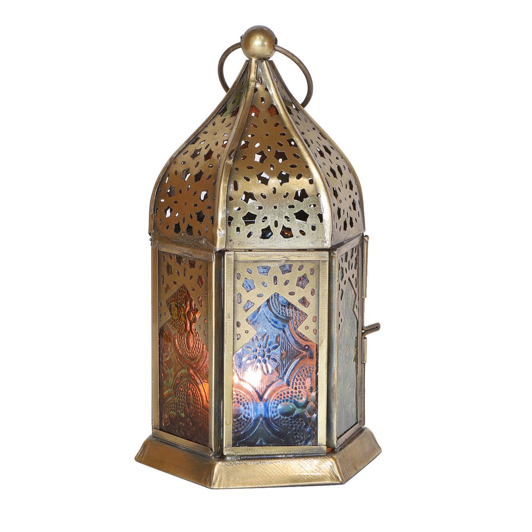 Oriental glass lantern Nael multicolored