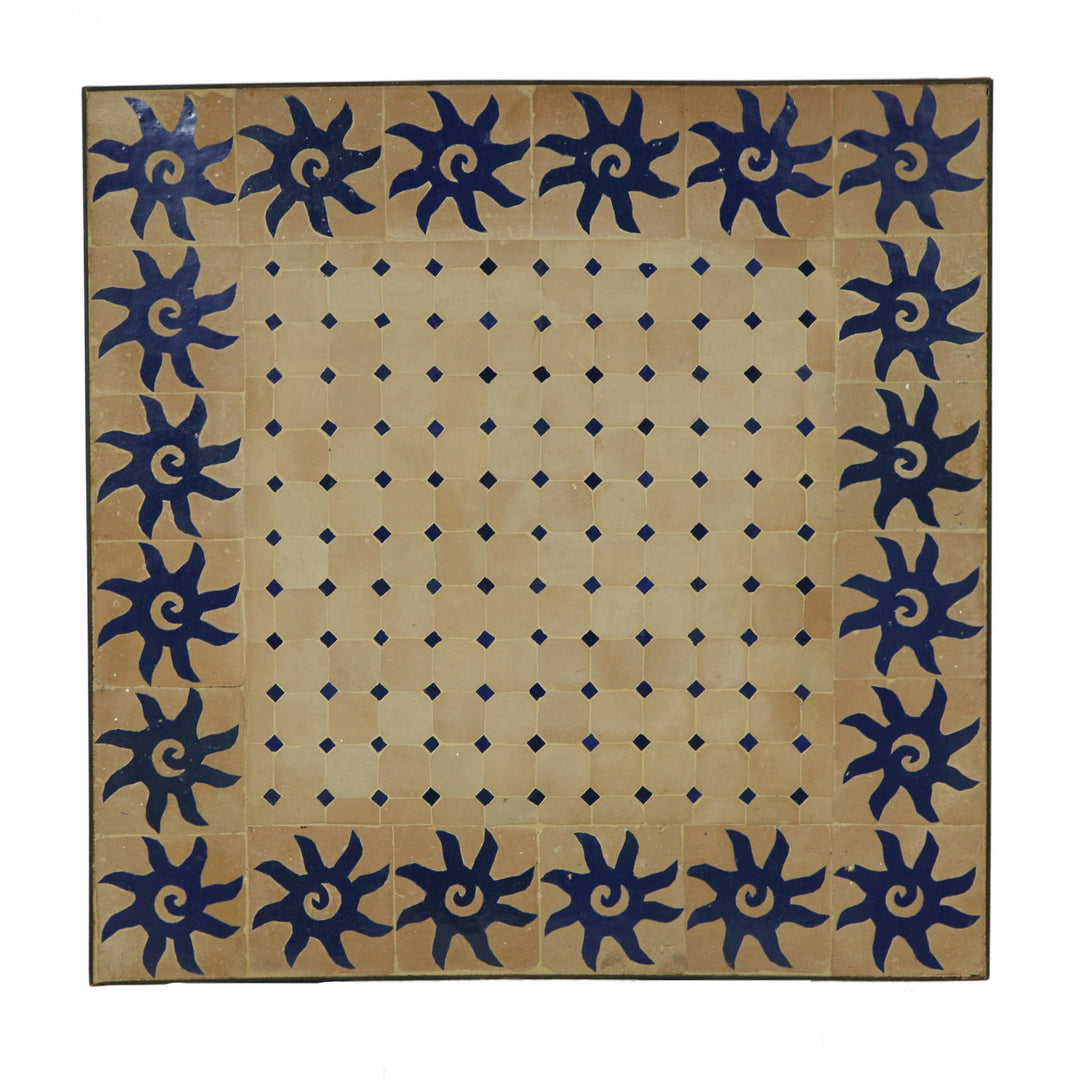 Couch mosaic table 60x60 blue-sun
