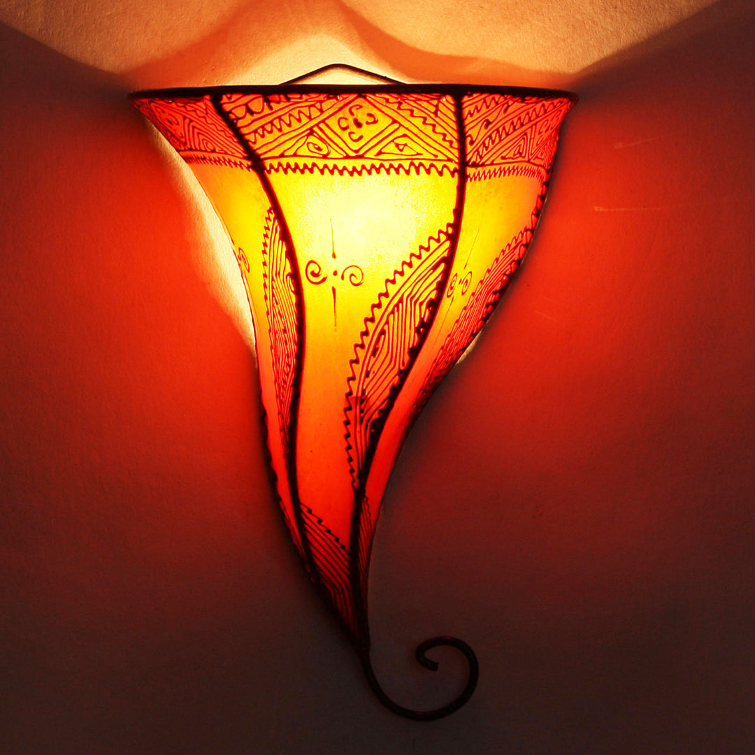 Leather wall lamp Mouza Orange