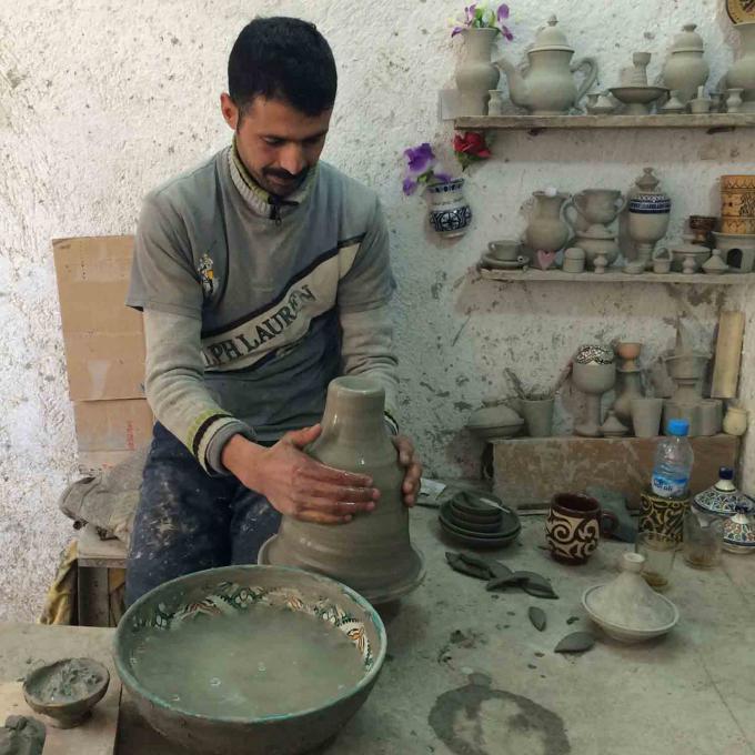 Ceramic washbasin Fes129 from Morocco