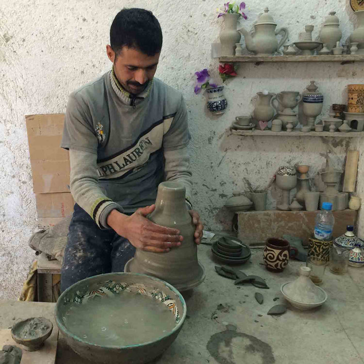 Oriental hand-painted ceramic washbasin Fes50