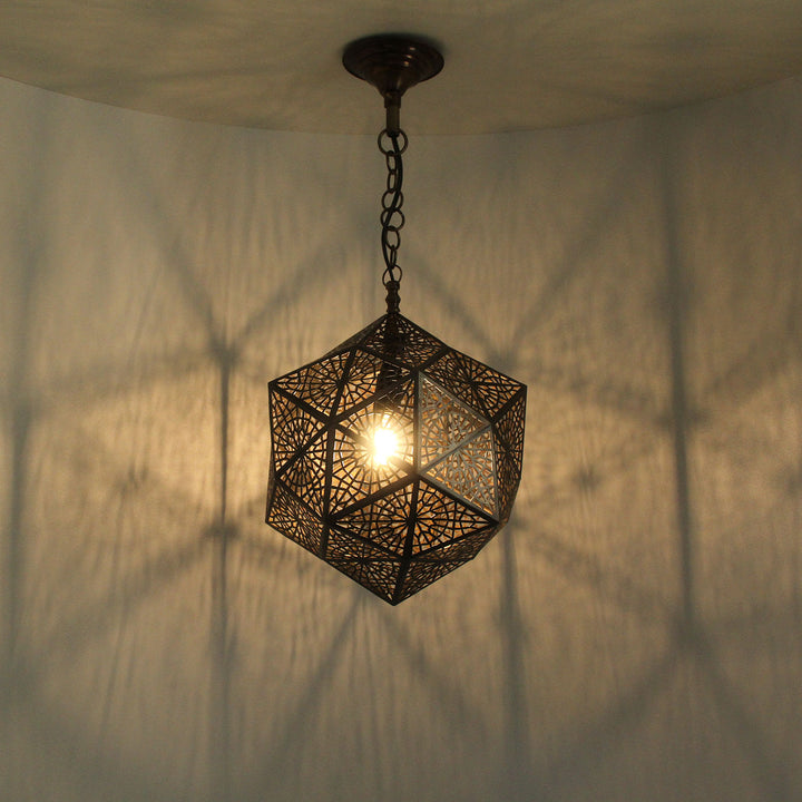 Marokkaanse koperen lamp Makaya