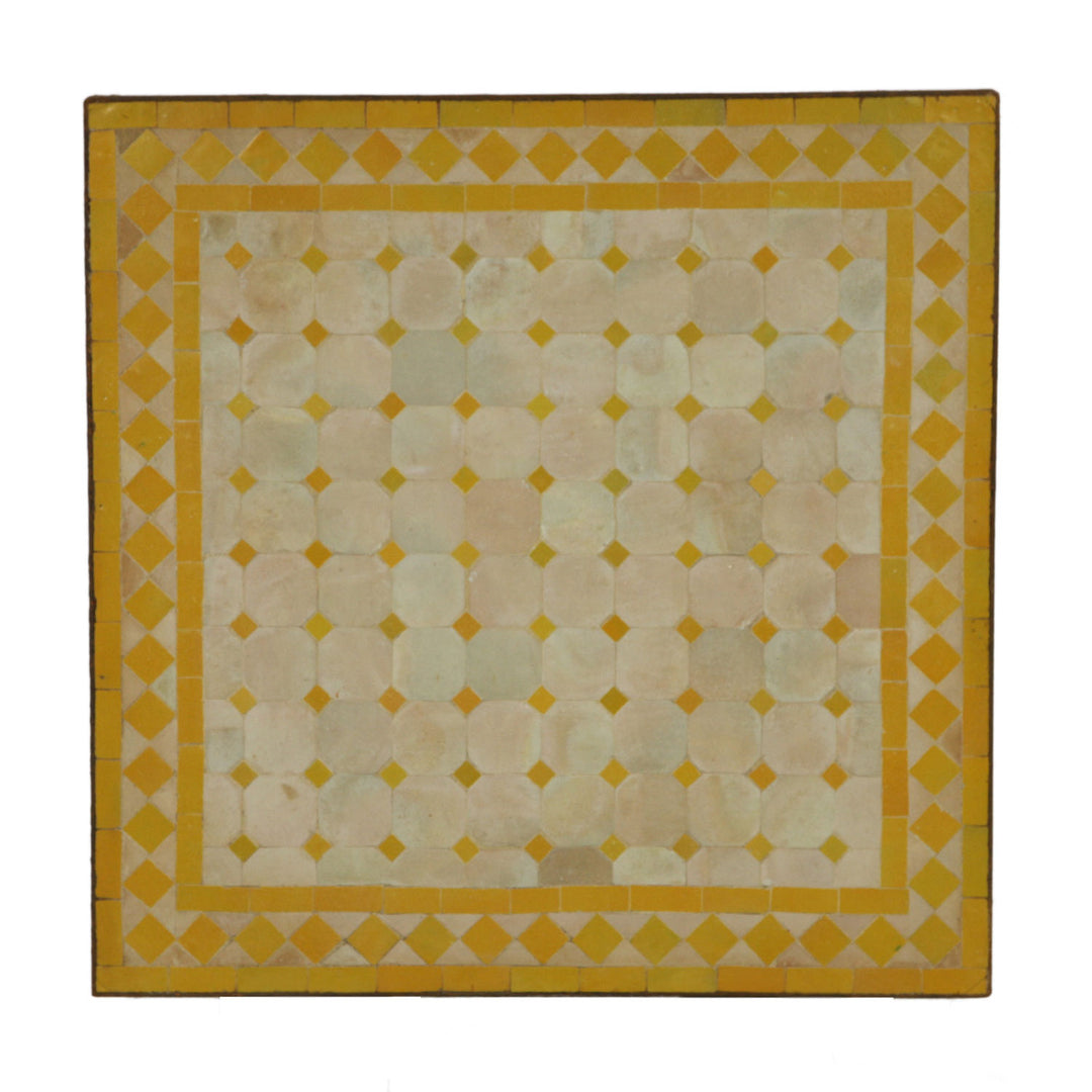 Mosaic table 60x60 yellow diamond