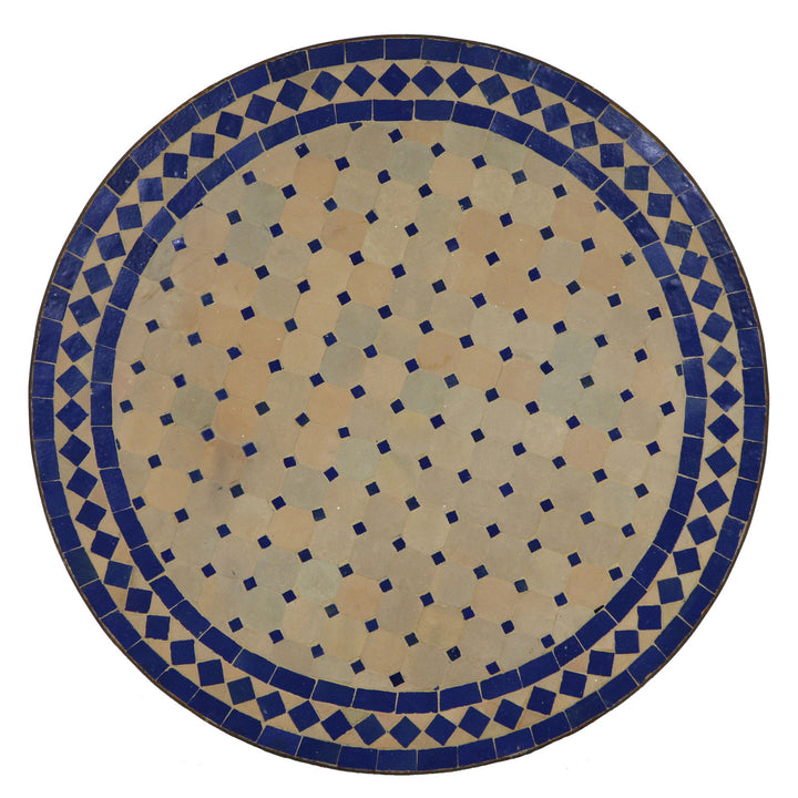 Mosaic table D100 blue/diamond