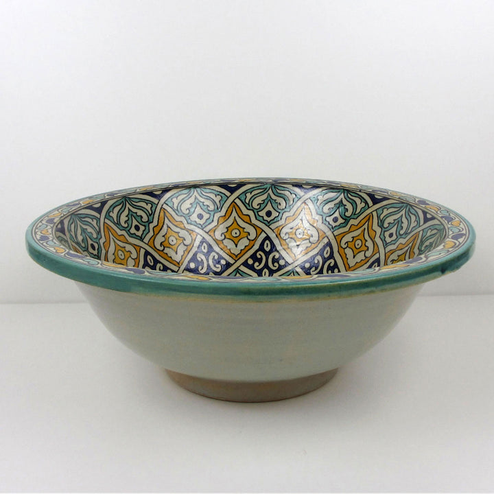 Oriental hand-painted ceramic washbasin Fes19