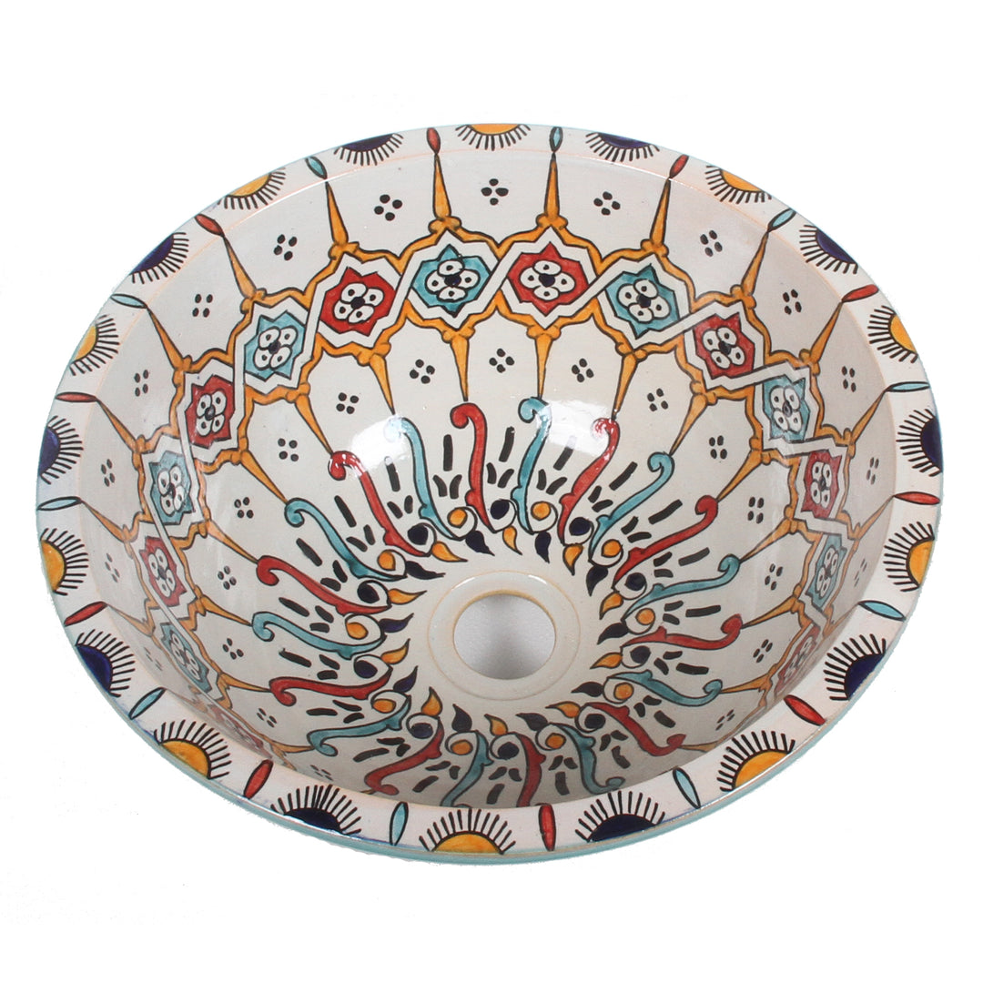 Oriental Hand Painted Ceramic Wash Basin Fes101