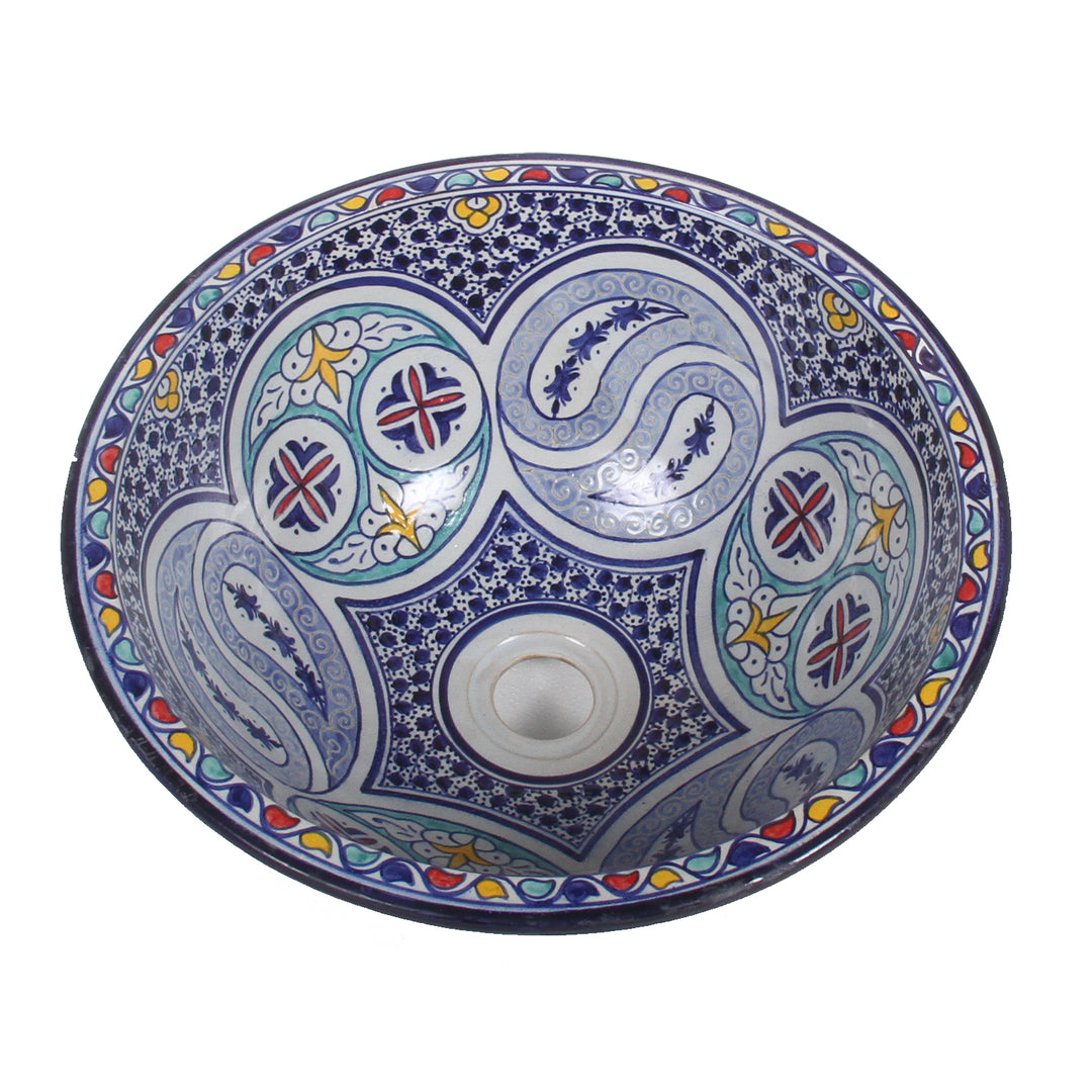 Oriental Hand Painted Ceramic Washbasin Fes104